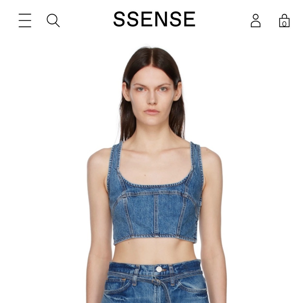 Frame Jean corset crop top